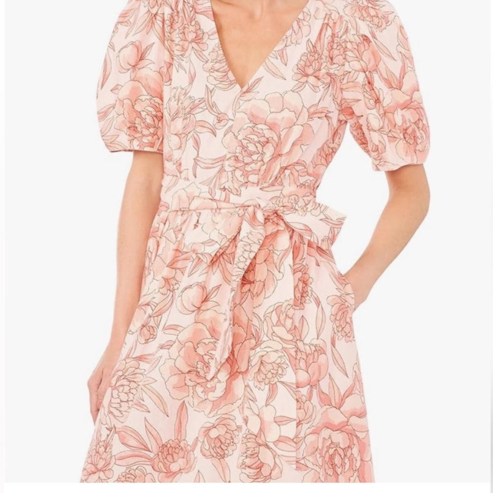 Floral Puff Sleeve Midi Dress